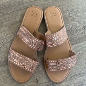 A New Day Women’s Rose Gold Sandals Size 8.5 Wide Width